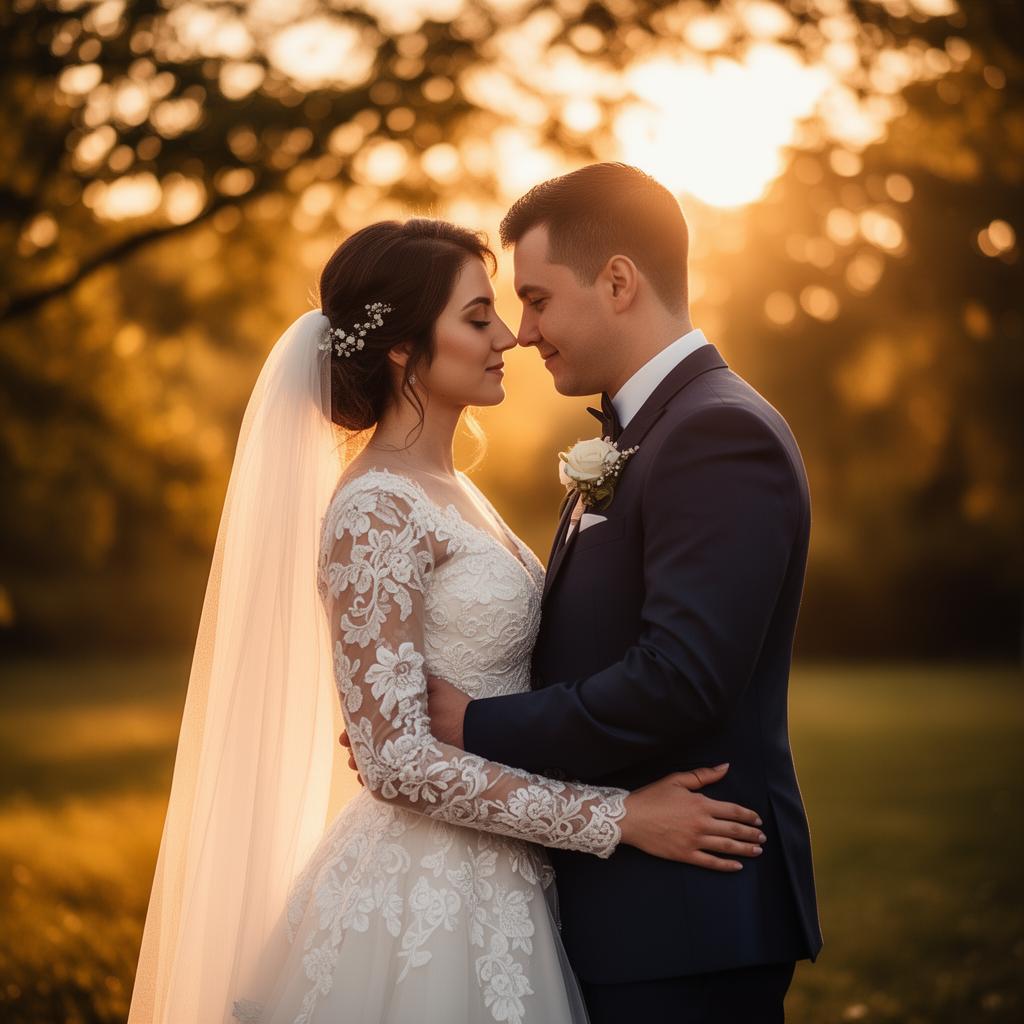 Exemplo de Casamento Golden Hour gerado com IA